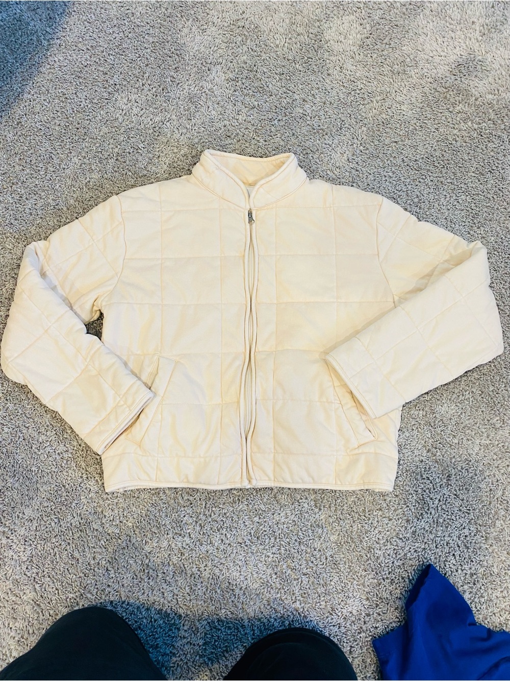 Panache Brand Light Cream Quilted Women's Jacket - Classic Puffer Style Size M